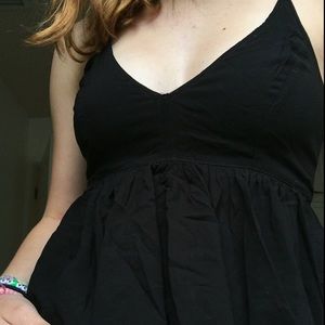 deep-v black blouse tank